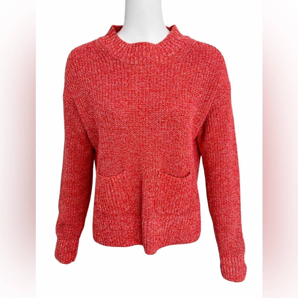 Alex Mill Women Size S Hank Ribbed Sweater Orange Cotton Linen Fisherman Preppy - Picture 4 of 10